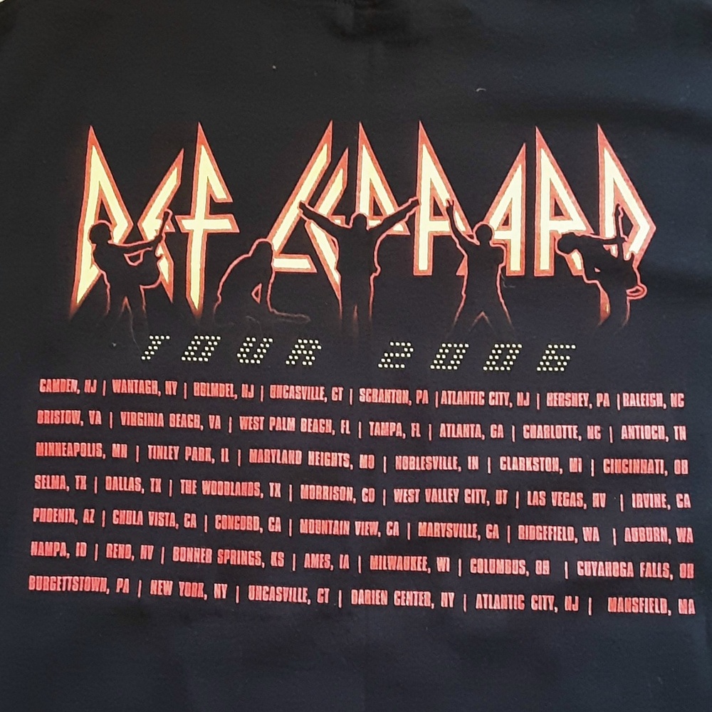 NWOT DEF LEPPARD Concert T-shirt 2006 TOUR Men's XL Short Sleeve - Picture 3 of 5